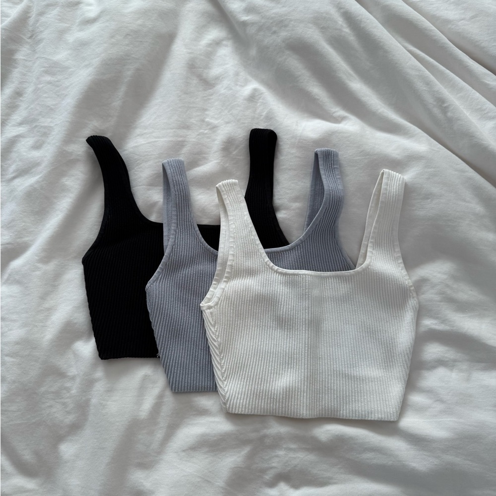 Aritzia babaton Sculpt Knit Squareneck Cropped Tank set
